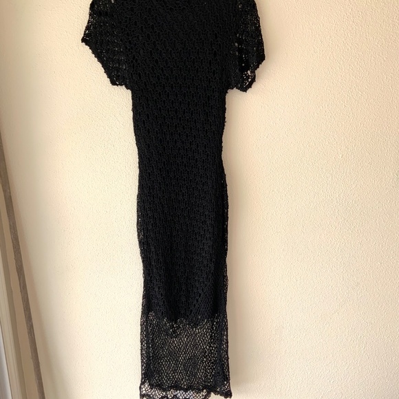 Y2K! Marisol Beaded Dress Black Lace Crochet Size Medium - Picture 8 of 16